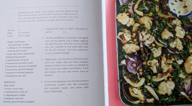 Roasted Cauliflower with roasted chickpeas