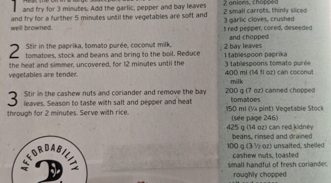 Red beans with coconut and cashews